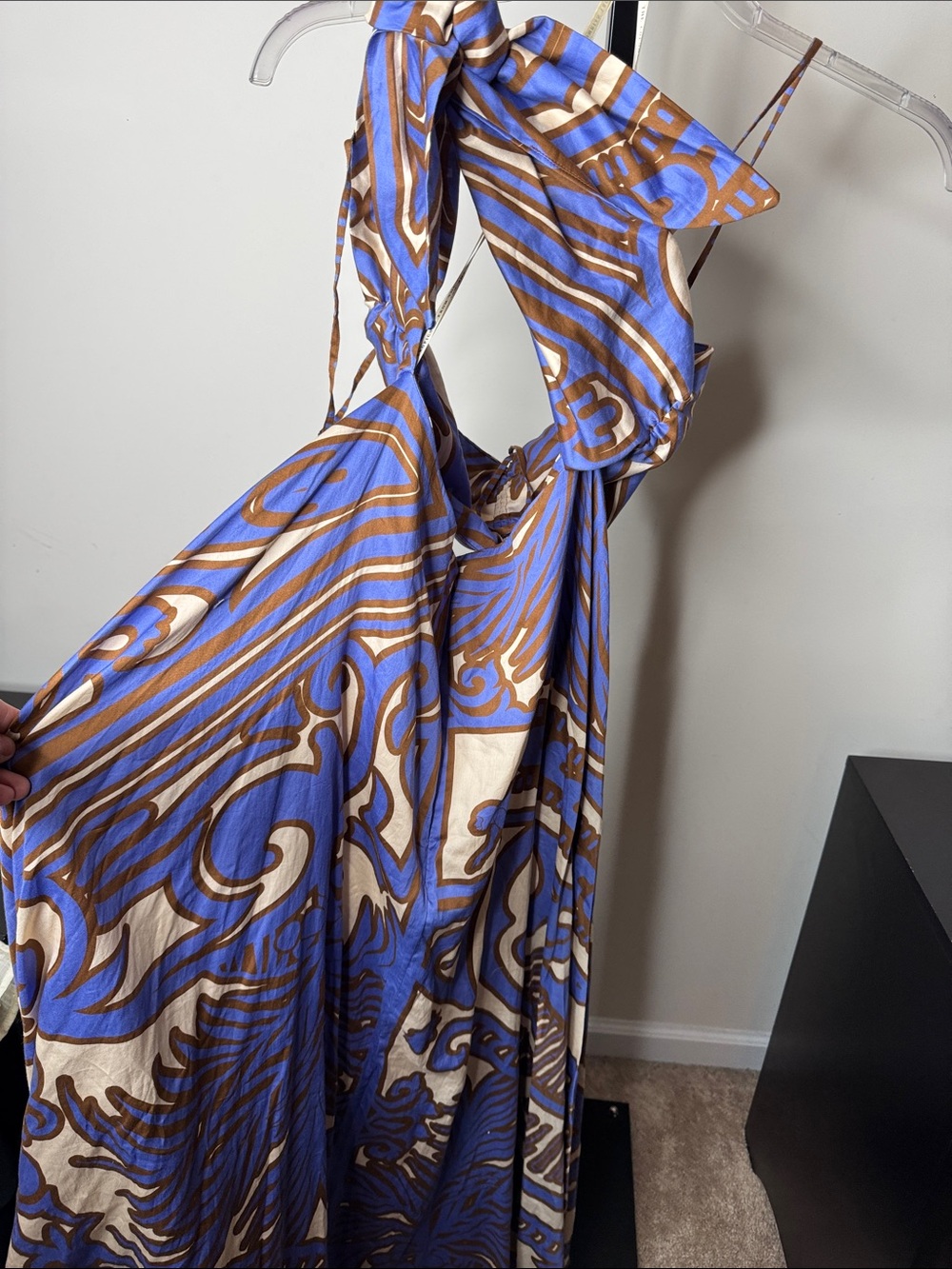 Anthropologie Purple and Cream Swirl Maxi Dress - Picture 4 of 9